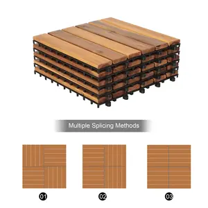 Baldosas de Madera de Acacia para Exteriores, Tablas de Madera Encajables, Antideslizantes, Impermeables, Estilo Contemporáneo - Product Image 2