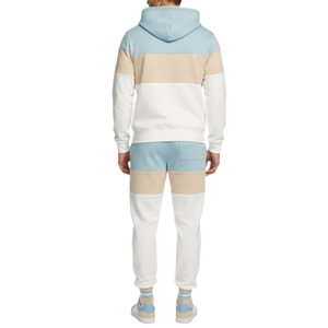 Conjunto Deportivo Personalizado para Hombre, Traje de Chándal en Tres Tonos Pastel, Azul Claro, Beige y Blanco, OEM - Product Image 2