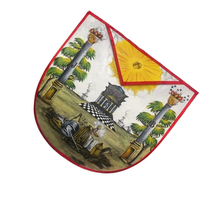 Tablier maçonnique en chenille peint à la main avec attache magnétique brodée, style luxueux, couleurs et motifs personnalisés - Product Image 1