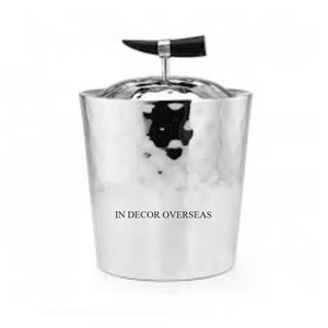 Seau à Glace Fantaisie Unique et Shaker à Cocktail en Acier Inoxydable, Argent Brillant Poli, Design Moderne et Créatif - Product Image 2