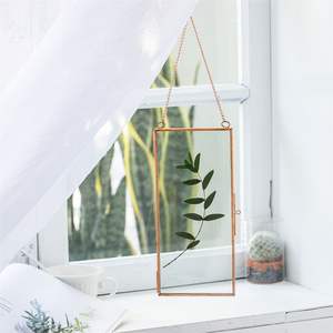 Qualité supérieure Meilleur Design Moderne Nouvelle Arrivée Creative Photo Titulaire Cadre Photo Rectangle Conception Cuivre Fini Mur Décor - Product Image 1