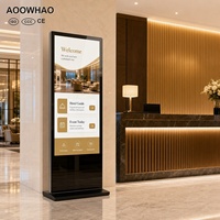 Affichage numérique sur pied de 32 à 100 pouces, écran tactile 4K UHD, kiosque promotionnel pour la signalisation directionnelle, adapté aux entreprises, aux hôtels, aux halls d'accueil et aux complexes hôteliers