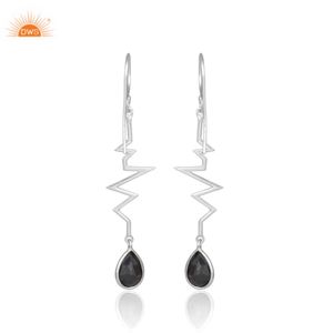Best Selling <b>Fine</b> Sterling Silver Natural Hematite Gemstone <b>Dangle</b> <b>Earring</b> For Women Custom Jewelry For Women Gift For Her - Product Image 3