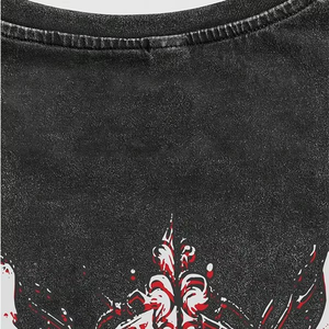 Camiseta con estampado gráfico lavado ácido para hombre de alta calidad Heavyweight 100% algodón para verano - Product Image 5