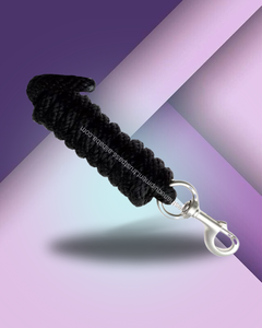 Laisse de cheval d'équitation extérieure en polyester noir pastel lavande de haute qualité, douce au toucher, durable, logo personnalisable, silicone - Product Image 6