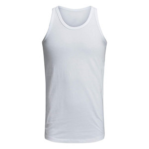 Débardeur 100% coton pour hommes, gilet sans manches 240gsm avec logo personnalisé, vêtements de sport en maille tissée à coupe ample - Product Image 5