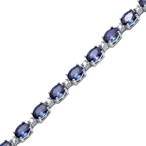 <b>Tanzanite</b> CZ Stone Round Shape Tennis <b>Bracelet</b> 925 Silver Wholesale Handcrafted Fine Jewelry for Women - Product Image 3