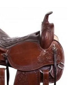 Juego de sillas de montar de cuero genuino de primera calidad, combinación perfecta para carreras de inglés de resistencia occidental para montar a caballo - Product Image 2