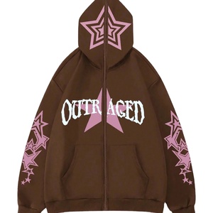 Op maat gemaakte heren winter hoodie met rits, volledig op maat bedrukt, effen, ademend katoenen fleece, sneldrogend, hoge kwaliteit streetwear, lange mouwen - Product Image 1