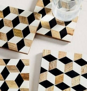 Dessous de verre en noyer incrusté de résine faits à la main, pièce de décoration de table à thé de qualité supérieure pour la cuisine à la maison, le bar et les accessoires de table modernes - Product Image 3