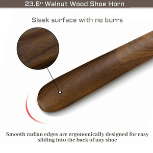 Wooden Shoe Horn Long Handle For Seniors 23.6" Easy Wear Helper Shoehorns Women Kids <b>Baby</b> Elderly Hanging Rings - Product Image 3