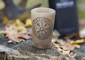 Vaso de chupito de cuerno vikingo hecho a mano auténtico, copa de chupito de cuerno de buey Original, Ideal para usar en fiestas temáticas vikingas, festivales - Product Image 4