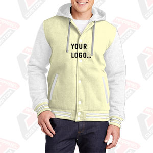 Chaqueta universitaria de lana de algodón 100% para hombre con capucha, calidez de invierno, impresión Digital y bordado, diseño elegante - Product Image 6