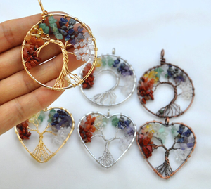 Meilleure qualité Offre Spéciale en vrac naturel 7 Chakras arbre de vie pendentif collier pour la fabrication de bijoux - Product Image 3
