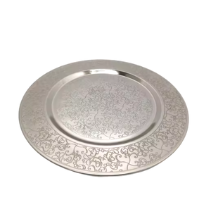 Plat de service en cuivre martelé pour la restauration, plat de service pour le dîner, plat pour servir sur la table - Product Image 2