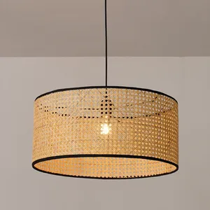 Lâmpada de luz de rattan pendurada, para artesanato, caseira, lâmpadas decorativas, feitas à mão, de palha natural, reino unido 2019