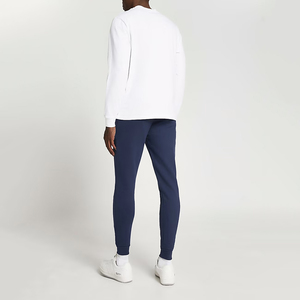 Haute qualité coton hommes Sport Cargo pantalon décontracté pleine longueur pantalons de survêtement taille élastique léger taille moyenne fermeture lavage foncé - Product Image 3