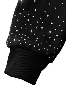 เสื้อฮู้ดผ้าฟลีซสำหรับฤดูหนาว ประดับคริสตัลและลายปักวิบวับ 100% ผ้าฝ้าย สไตล์สตรีทแวร์ สำหรับผู้ชายและผู้หญิง ขายส่งสำหรับร้านค้าปลีกแฟชั่น - Product Image 2