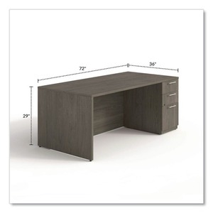 Alera AE1NZK-S3672UF Serie Tom 72 Pulgadas X 36 Pulgadas X 29 Pulgadas Escritorio de Pedestal Individual Color Nogal Sevilla, Escritorios para Computadora - Product Image 5