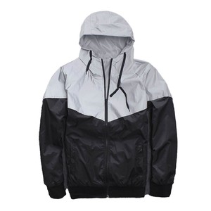 เสื้อแจ็กเก็ตผ้าหนาสะท้อนแสงสำหรับผู้ชายเสื้อกันลมผ้าสองชั้นแจ็คเก็ตฮิปฮอประบายอากาศไซส์พิเศษ - Product Image 1