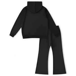Ensemble sweat à capuche imprimé en polyester unisexe de haute qualité avec logo personnalisé technique du strass respirant grande taille pour les commandes en gros d'automne - Product Image 2