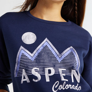 Nuevo estilo mujer azul marino gráfico impreso sudadera Casual ajustado pulóver manga larga sudadera para Unisex - Product Image 4