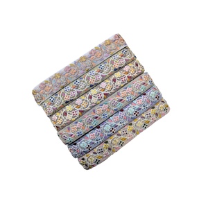 2025ที่มีคุณภาพสูงดีไซน์เนอร์ปักลูกปัดขอบลูกไม้สำหรับชุดเดรสริบบิ้นประดับเลื่อมสำหรับส่งออกอินเดีย - Product Image 1