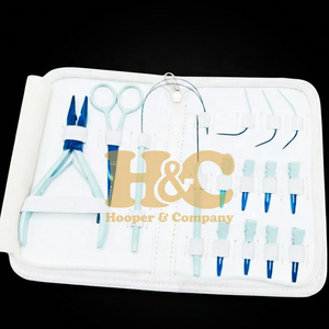 New Arrivals Hair Extension <b>Tools</b> <b>Kit</b> Plier Scissors Needles Pouch <b>Mini</b> Hair <b>Tool</b> <b>Kit</b> Stainless Steel Tape Clip Loop - Product Image 6