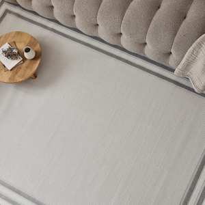 Tapis de couloir à bordure crème-gris Carmel, série 6060 - Product Image 5