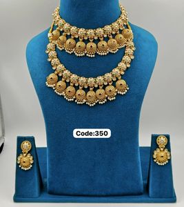 Antique Gold Plated South Indian Temple <b>Necklace</b> with <b>Elephant</b> and Floral Design Perfect for Bridal and Party Occasions - Product Image 2