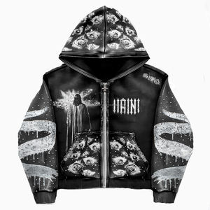 Sudadera Personalizada de Fabricante, Sudadera de Cintura Doble, Sudadera con Capucha de Pedrería y Sudadera con Capucha Holgada, Sudadera Extra Grande para Hombre - Product Image 1