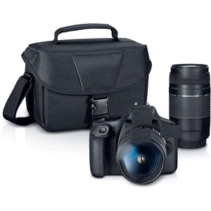 ซื้ออย่างมั่นใจ กล้อง DSLR | ชุดเลนส์ 2 ตัว พร้อมเลนส์ EF18-55 มม. + EF 75-300 มม. สีดำ - Product Image 1