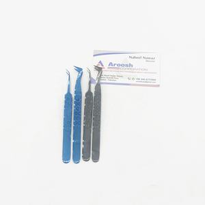 Haute Qualité L 45 Degrés Coeur Plasma Pince À Épiler Noir Bleu En Gros En Acier Inoxydable Extension De Cils Pince À Épiler Pointu - Product Image 1