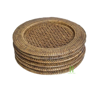 Handwoven Charger Plate Boho Rattan Charger Plates for <b>Table</b> Decoration Handmade Placemat From Vietnam HNH Craft Factory - Product Image 2