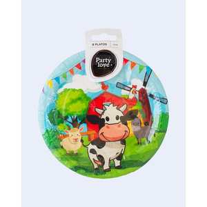 Platos para Fiestas Party Love Farm de 17 cm, Paquete de 8, Artículos Desechables para Fiestas - Product Image 1
