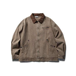 <b>Men's</b> <b>Jackets</b> Cotton Washed <b>Men</b> Work <b>Jacket</b> <b>Suede</b> Leather <b>Jacket</b> <b>Men</b> Cotton Coat Canvas Work - Product Image 4