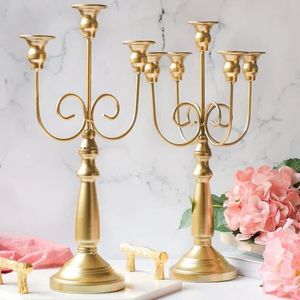Elegant Gold and Silver Metal Brass Candlestand Christmas Home Decoration Candle Holder - Product Image 1