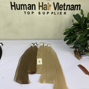 Pelo lacio sedoso de Color negro y marrón, Combo de moda, cabello virgen peruano sin procesar, a granel vietnamita, venta al por mayor - Product Image 2