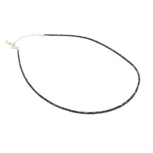 Collier de 16 pouces avec perles de diamant brut noir de 1,5 à 2,5 mm, forme cube fantaisie, motif géométrique - Product Image 3