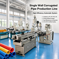 Ligne de production d'extrusion de tuyaux ondulés monocouche avec moteur principal à aimant permanent, économie de 18 % d'énergie électrique, 8 m/min - 38 m/min
