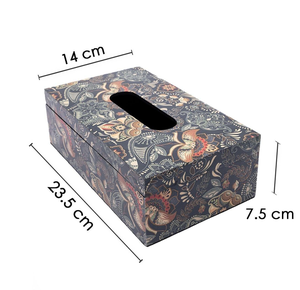 100% boîte à mouchoirs en bois émail imprimé écologique à la main boîte à mouchoirs Rectangle boîte de conception personnalisée - Product Image 3