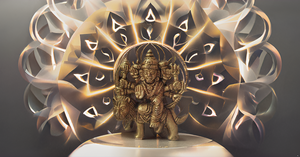 Hecho a mano moderno 2,4 pulgadas latón diosa Lord Durga estatua MATA Rani Murti Sherawali Idol oro Vertical Grabado Moderno - Product Image 4