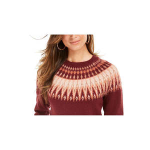 Maglione Girocollo Fair Isle da Donna Style & Co, Stile Coreano Vintage, Traspirante, in Maglia Rossa, Taglia S, per Inverno e Autunno - Product Image 2