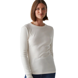 Nouveauté T-shirts à manches longues surdimensionnés en coton personnalisés vente en gros de T-shirts à manches longues pour femmes de High Street décontractés avec logo personnalisé - Product Image 1