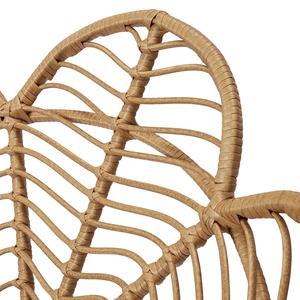 Fauteuil d'appoint effet rotin, fleur, intérieur/extérieur, coussin gris, pieds en acier - Product Image 4