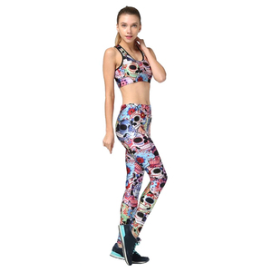 Comfortable Women's Yoga Set Solid Pattern 2-Piece Activewear with Customized Design Plus Size <b>Leggings</b> and Bra - Product Image 2