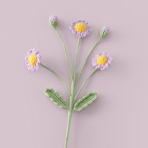 Bouquet de marguerites multi-têtes au crochet, dégradé de couleurs unies, pour décoration intérieure et photographie de mariage - Product Image 6