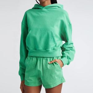 Conjunto de Dos Piezas de Moda, Sublimado, Unisex, Informal, Color Sólido, Manga Corta, con Capucha, Estilo Urbano, 100% Algodón - Product Image 3