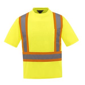 T-shirt haute visibilité pour hommes, vêtements de travail de sécurité, vêtements de chantier à manches courtes réfléchissants, fabrication OEM, étiquette privée - Product Image 6