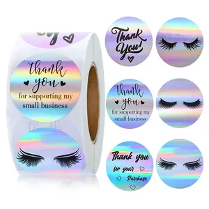 Custom Round Adhesive Waterproof Synthetic Paper Bottle Label Roll Logo Label Holographic Sticker Printing
